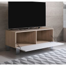 mueble-tv-luke-h1-100x30-pies-aluminio-sonoma-blanco-abierto