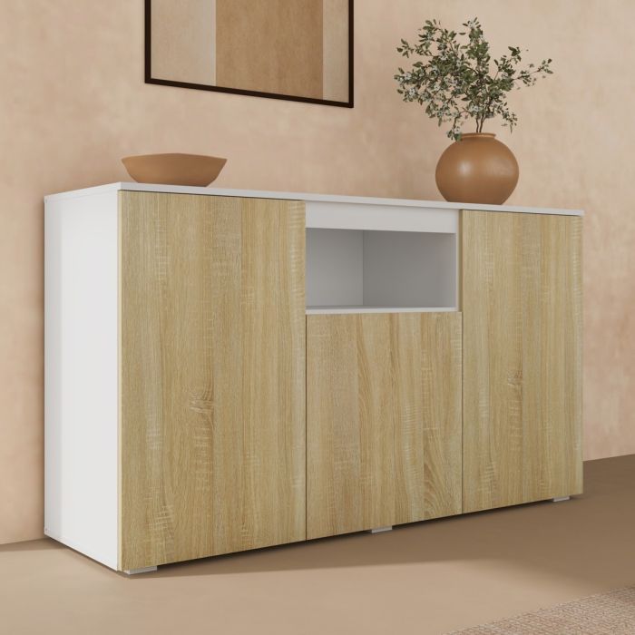 Sideboard Modell Nevada - Weiß und Sonoma