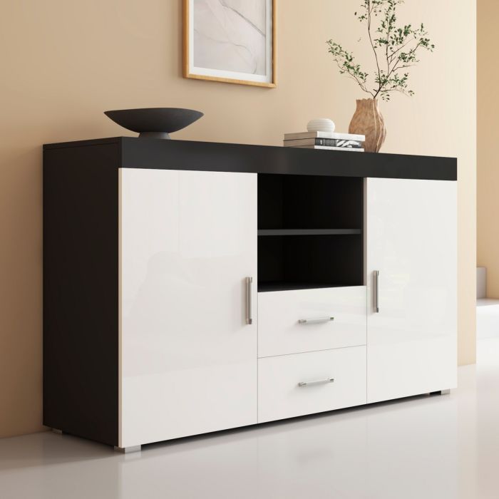 Sideboard Modell Roque - Schwarz und Weiß