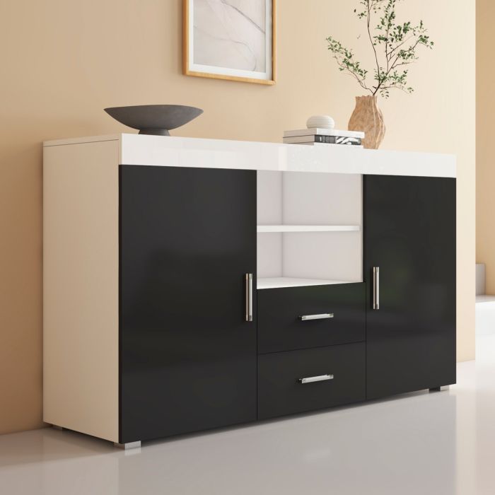 Sideboard Modell Roque - Schwarz und Weiß