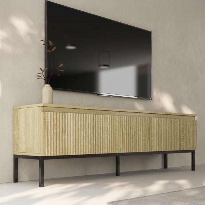 TV-Sideboard Logan geriffelt Farbe Sonoma