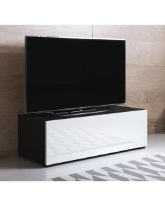 TV-Lowboard Modell Luke H1 mit Standardfüße (100x32cm) - Schwarz und Weiß