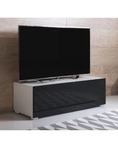 TV-Lowboard Modell Luke H1 mit Standardfüße (100x32cm) - Weiß und Schwarz