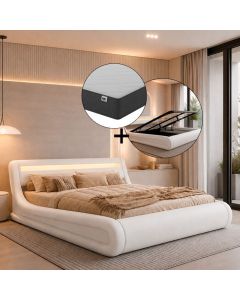 Doppelbett Rodas mit Matratze - 160 x 200 cm - Weiß