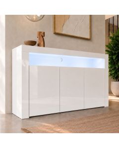 Sideboard Modell Aker - Weiß glänzend