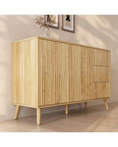 Gerilltes Sideboard Renzo L mit 2 Tür und Schubladen - Eiche Alba