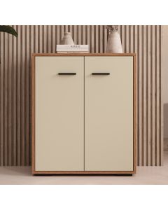 Kleiner Schränk Farbe Walnuss Ambar und Beige 71 cm Lander L2