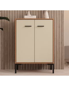 Kleiner Schränk Farbe Walnuss Ambar und Beige 84 cm Lander L15