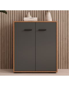 Kleiner Schränk Farbe Walnuss Ambar und Grau 71 cm Lander L2