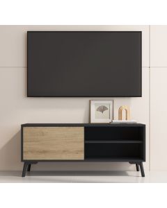 TV-Möbel Kai in schwarz und sonoma matt 100 cm