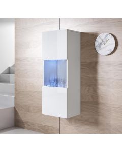 Vitrinenschrank Modell Luke V3 (40x126cm) - Weiß