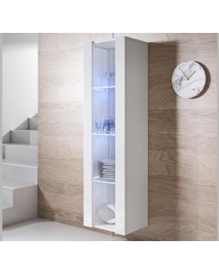 Vitrinenschrank Modell Luke V5 (40x165cm) - Weiß