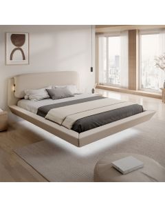 Schwebendes Doppelbett Diana in Beige (160x200 cm)