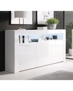 Sideboard Modell Aker - Weiß glänzend