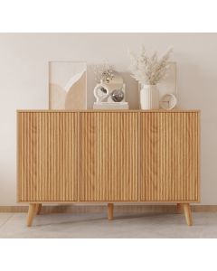 Sideboard Farbe Eiche Alba 120 cm mit geriffelten Türen Renzo