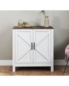 Sideboard Farbe Weiß und Eiche Rustic 80 cm Olivia