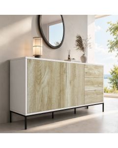Sideboard Farbe Weiß und Sonoma 150 cm Serena