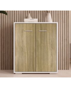 Kleiner Schränk Weiß und Sonoma 71 cm Lander L2