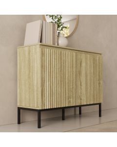 Sideboard Logan geriffelt 2 Türen Farbe Sonoma