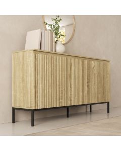 Sideboard Logan geriffelt 3 Türen Farbe Sonoma