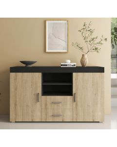 Sideboard Modell Roque - Schwarz und Sonoma