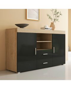 Sideboard Modell Roque - Sonoma und Schwarz