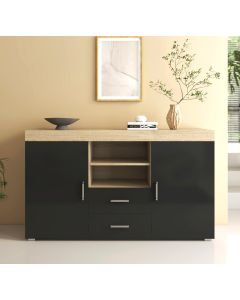 Sideboard Modell Roque - Sonoma und Schwarz