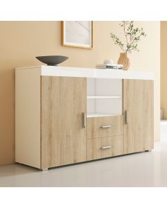 Sideboard Modell Roque - Weiß und Sonoma