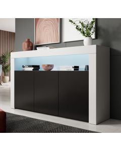 Sideboard Modell Rialta - Weiß und schwarz 155x91,5cm