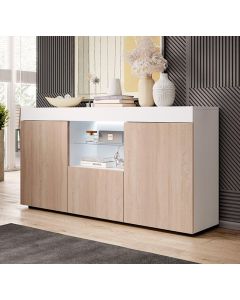 Sideboard Modell Sefora - matt Weiß und Sonoma 135x73cm