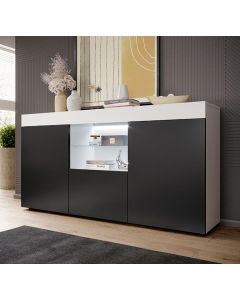 Sideboard Modell Sefora - matt Weiß und Schwarz 135x73cm