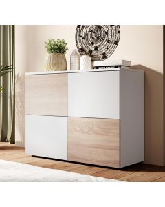 Sideboard Modell Zoël - Weiß und Sonoma