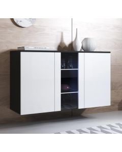Sideboard Modell Luke A1 (120x70cm) - Schwarz und Weiß