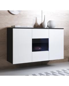 Sideboard Modell Luke A2 (120x70cm) - Schwarz und Weiß