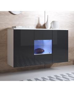 Sideboard Modell Luke A2 (120x70cm) - Weiß und Schwarz