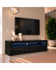 TV-Lowboard Aker (140x50,5cm) - Schwarz