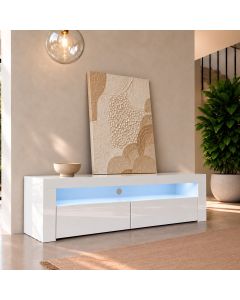 TV-Lowboard Aker (140x50,5cm) - Weiß