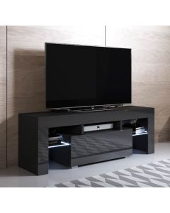 TV-Lowboard Elio mit LED-Beleuchtung (130x45cm) - Schwarz