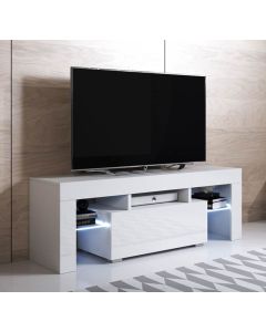 TV-Lowboard Elio mit LED-Beleuchtung (130x45cm) - Weiß