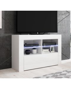 TV-Lowboard Modell Lilian mit LED-Beleuchtung (100x65cm) - Weiß