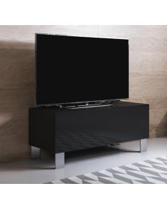 TV-Schrank Modell Luke H1 mit Aluminiumfüße (100x42cm) - Schwarz