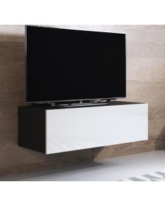 TV-Lowboard Modell Luke H1 (100x30cm) - Schwarz und Weiß