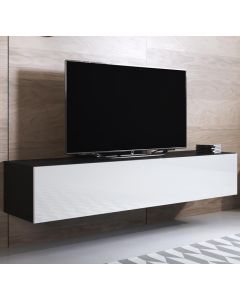 TV-Lowboard Modell Luke H2 (160x30cm) - Schwarz und Weiß