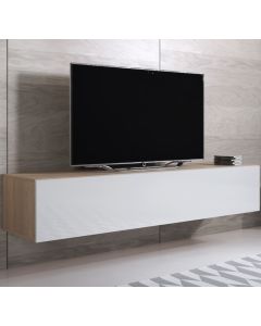 TV-Lowboard Modell Luke H2 (160x30cm) - Sonoma und Weiß