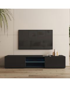 TV-Lowboard Schwarz 160 cm mit Füßen 2 cm Tibi