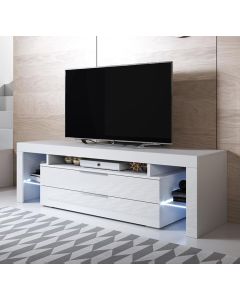 TV-Lowboard Modell Selma mit LED-Beleuchtung (160x53cm) - Weiß