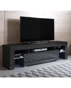 TV-Lowboard Modell Unai mit LED-Beleuchtung (160x45cm) - Schwarz