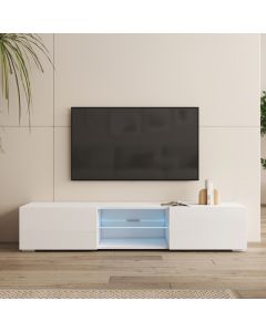 TV-Lowboard Weiß 160 cm mit Füßen 2 cm Tibi