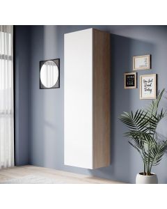 Vitrinenschrank Modell Eliot (40x165cm) - sonoma und matt Weiß