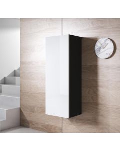 Vitrinenschrank Modell Luke V1 (40x126cm) - Schwarz und Weiß